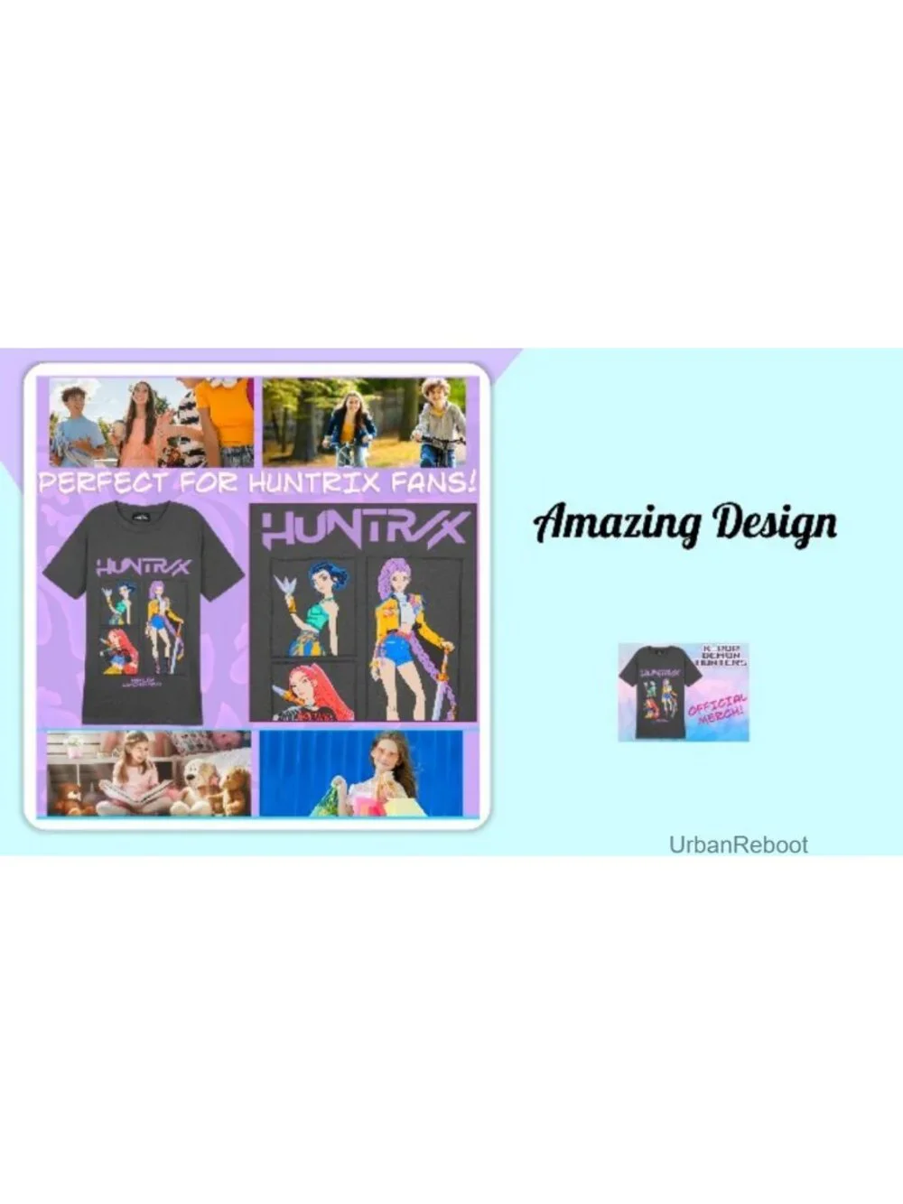 Girls Licensed KPop Demon Hunters Tee Short Sleeve Cotton Blend Pullover Top